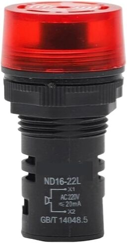 ضوء إشارة LED ND16-22L الأحمر والأسود 24 فولت 36 فولت 110 فولت 220 فولت 380 فولت الجرس (ND16-22LbLACkAC/DC36V) in Saudi Arabia