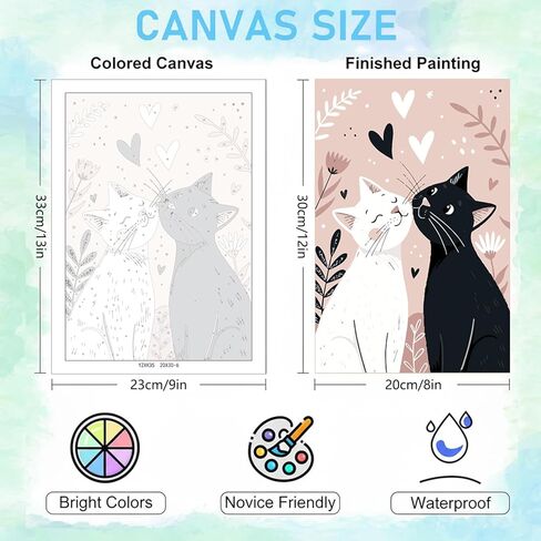 Jethami 2 Pack Paint by Numbers Kit for Adults Easy, DIY Oil Landscape at Home Canvas Painting Art kit for Beginner 16x20 in in Kuwait