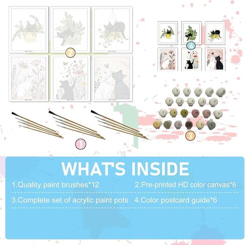 Jethami 2 Pack Paint by Numbers Kit for Adults Easy, DIY Oil Landscape at Home Canvas Painting Art kit for Beginner 16x20 in in Kuwait