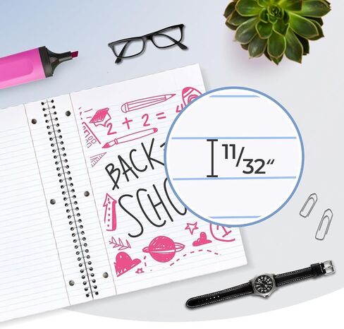 دفتر ملاحظات حلزوني واسع النطاق - 24 لونًا (12 لونًا ساطعًا و12 لونًا باستيل متضمنًا) حزمة كبيرة من دفتر الملاحظات الحلزوني مقاس 10.5 بوصة × 8 بوصة - 70 ورقة - صفحات مثقوبة in Kuwait