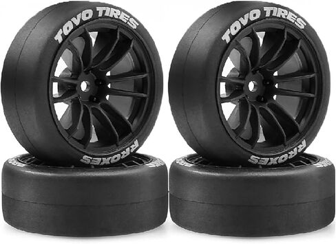 1/10 RC Drift Racing Tires and Wheels 12mm Hex OD 2.56'' Rally Tyres for 1:10 Scale Touring Street On Road Car Tamiya TT01 TT02 XV01 TA06 A959 PTG2 HPI KYOSHO HSP PTG2 Traxxas 4PCS (Green) in Saudi Arabia