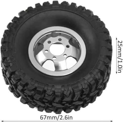 إطارات وعجلات سيارة RC، جزء ترقية RCCar لمحور العجلات من سبائك الألومنيوم 4WD لـ WPL C14 C24 B14 B24 B16 B36 1/16 RCCar (فضي) in Saudi Arabia