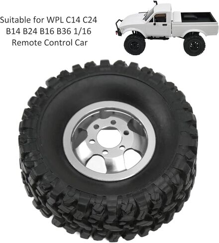 إطارات وعجلات سيارة RC، جزء ترقية RCCar لمحور العجلات من سبائك الألومنيوم 4WD لـ WPL C14 C24 B14 B24 B16 B36 1/16 RCCar (فضي) in Saudi Arabia