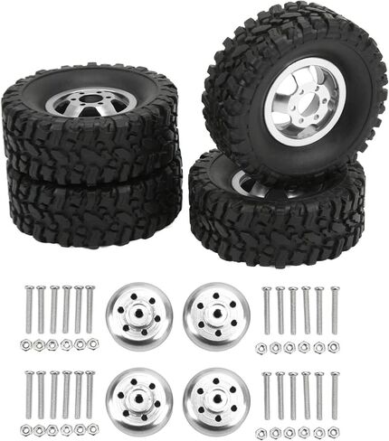 إطارات وعجلات سيارة RC، جزء ترقية RCCar لمحور العجلات من سبائك الألومنيوم 4WD لـ WPL C14 C24 B14 B24 B16 B36 1/16 RCCar (فضي) in Saudi Arabia