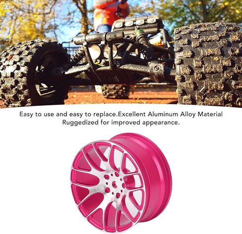 SUNGOOYUE 4 قطع من سبائك الألومنيوم RC محاور العجلات لسيارات 1/12 مقياس MN128 MN86 G500 RC تعزيز الاستقرار على الطرق الوعرة على الطريق ترقيات السيارة للتحكم عن بعد (وردي) in Kuwait
