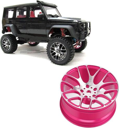 SUNGOOYUE 4 قطع من سبائك الألومنيوم RC محاور العجلات لسيارات 1/12 مقياس MN128 MN86 G500 RC تعزيز الاستقرار على الطرق الوعرة على الطريق ترقيات السيارة للتحكم عن بعد (وردي) in Kuwait