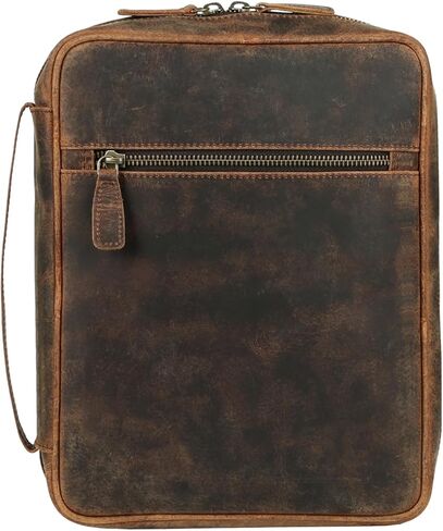 Leather Bible Cover for Men & Women – Zippered Bible Case with Handle, Note & Pen Organizer – Fits Large Study Bible – 11.5x8.5 Inch in Saudi Arabia