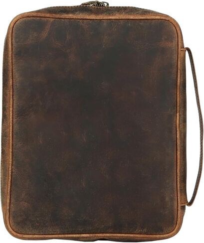 Leather Bible Cover for Men & Women – Zippered Bible Case with Handle, Note & Pen Organizer – Fits Large Study Bible – 11.5x8.5 Inch in Saudi Arabia