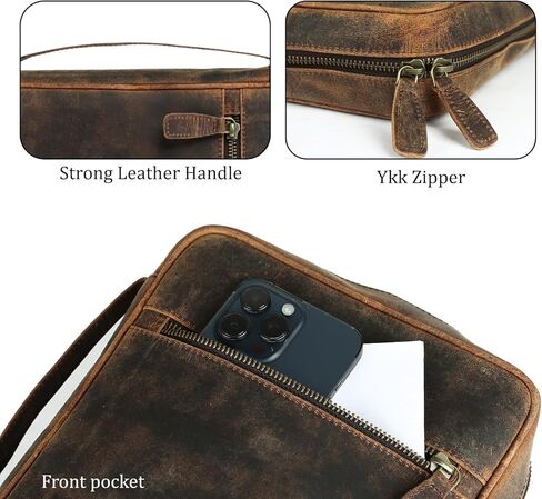Leather Bible Cover for Men & Women – Zippered Bible Case with Handle, Note & Pen Organizer – Fits Large Study Bible – 11.5x8.5 Inch in Saudi Arabia