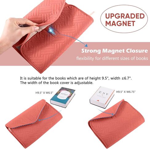 Reusable Book Cover with Magnet Closure - Adjustable Book Sleeve for Book Lovers Gift - Book Protector for Paperback -Book Covers for Hardcover - Book Pouch - Book Carrier in Kuwait