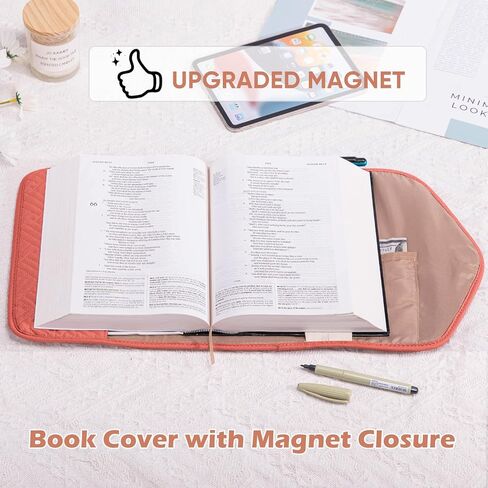 Reusable Book Cover with Magnet Closure - Adjustable Book Sleeve for Book Lovers Gift - Book Protector for Paperback -Book Covers for Hardcover - Book Pouch - Book Carrier in Kuwait