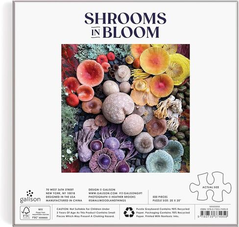 Galison World of Mushrooms – 1000 Piece Jigsaw Puzzle Featuring Beautiful Painted Artwork of A Mushroom and Fungi Collection in Saudi Arabia