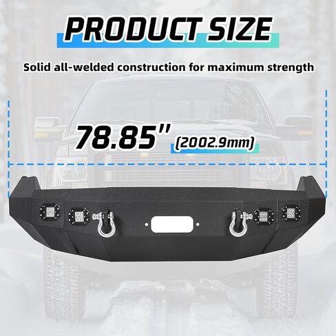 KUAFU Front Bumper Compatible with 2009-2014 Ford F150 F-150 Excluding Raptor W/Winch Plate & 4 X LED Lights & 2 D-Rings Steel Powder Coated Black 2 Packages in Saudi Arabia