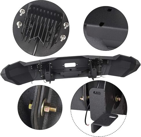KUAFU Front Bumper Compatible with 2009-2014 Ford F150 F-150 Excluding Raptor W/Winch Plate & 4 X LED Lights & 2 D-Rings Steel Powder Coated Black 2 Packages in Saudi Arabia