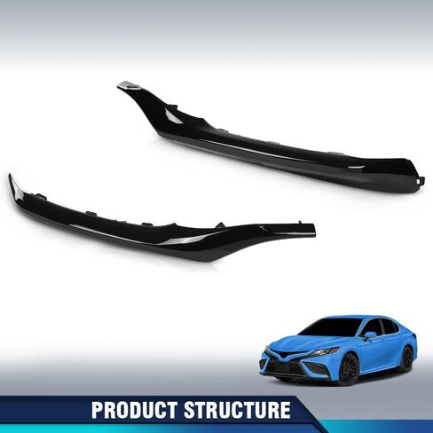 غطاء حافة سفلية للمصد الأمامي PIT66 من الجانب الأيسر والأيمن متوافق مع Toyota Camry XSE SE 2021-2023 5312406260، TO1046115، 5312306190، TO1047115 أسود in Saudi Arabia