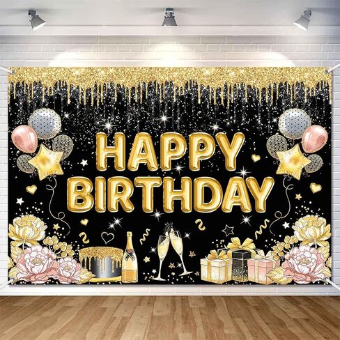 Happy New Year Banner Backdrop for New Years Decorations 2026 Large Black and Gold New Years Eve Banner Happy New Year Party Supplies Photo Background Wall Decor 5x3ft in Saudi Arabia