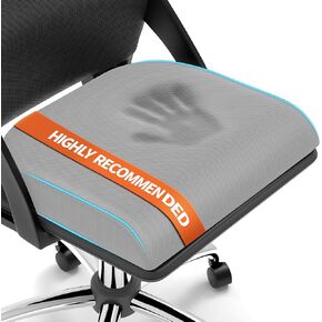 وسادة مقعد كبيرة، وسادة إسفنجية ناعمة للجلوس لساعات طويلة على كرسي المكتب، المنزل والسيارة، وسادة كرسي غير قابلة للانزلاق لتخفيف آلام الظهر وعرق النسا والورك والعصعص (أسود) in Kuwait