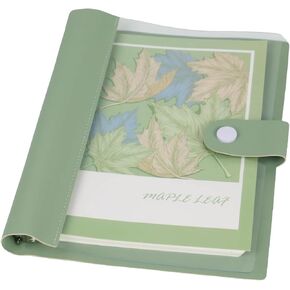 Koqye A5 Refillable Planner Binder Notebook 8 Ring, Green Faux Leather Clear Cover with 20-Hole 60 Sheets Lined Paper, Aesthetic Loose Leaf Binder for Budget, Journal in Kuwait