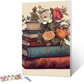 Ginkko Paint by Numbers Kit for Adults Beginner & Kids Ages 8-12 with Wooden Frame Easy Acrylic on Canvas 9x12 inch with Paints and Brushes, Bottle Flower(Include Framed) in Kuwait