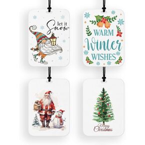 4 قطع عيد الميلاد سيارة معطّر الهواء الشتاء اكسسوارات السيارات لمرآة النوم كتب عيد الميلاد معطرات الهواء سيارات هدايا للرجال النساء in Kuwait