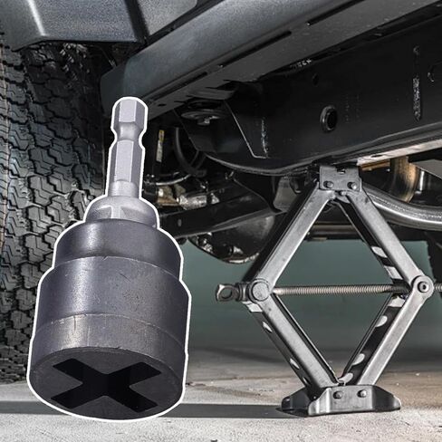 Auto Jack Power Socket Adapter for Scissor Jacks, Compact & Portable Car Lift Accessory with Anti-Slip Design, 150g, Fit Workshop & Garage for RV, Trailer, Car Maintenance in Saudi Arabia
