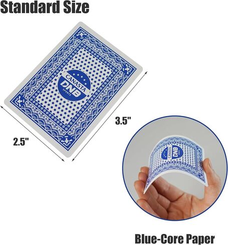 DNB Canasta Card Game Set - Includes 2 Decks of Blue Scored Playing Cards a Revolving Card Tray 50-Page Score Pad and Game Instructions in Saudi Arabia