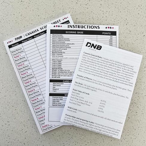 DNB Canasta Card Game Set - Includes 2 Decks of Blue Scored Playing Cards a Revolving Card Tray 50-Page Score Pad and Game Instructions in Saudi Arabia
