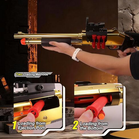 30 in Realistic Toy Foam Blaster Play Set, Shell Ejecting Soft Darts Blaster for Ages 14+ Years Old, Indoor Outdoor Gifts for Christmas Birthday in Saudi Arabia
