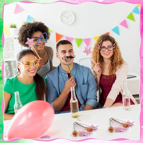 24 قطعة من أقلام الساحر للحفلات، نجمة الأميرة الوردية وأقلام مكنسة الساحرة الخضراء، هدايا بطابع المعالج لوازم الحفلات للأميرات والفتيات والنساء وديكورات عيد الهالوين in Kuwait