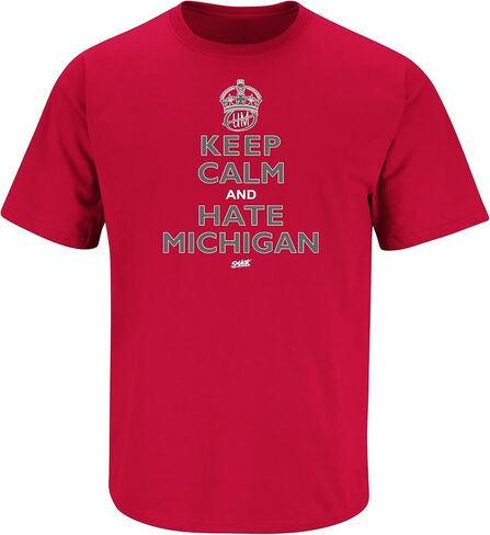 Smack Apparel تي شيرت Keep Calm and Hate Michigan تي شيرت لمحبي كلية ولاية أوهايو (SM-5XL) in Saudi Arabia