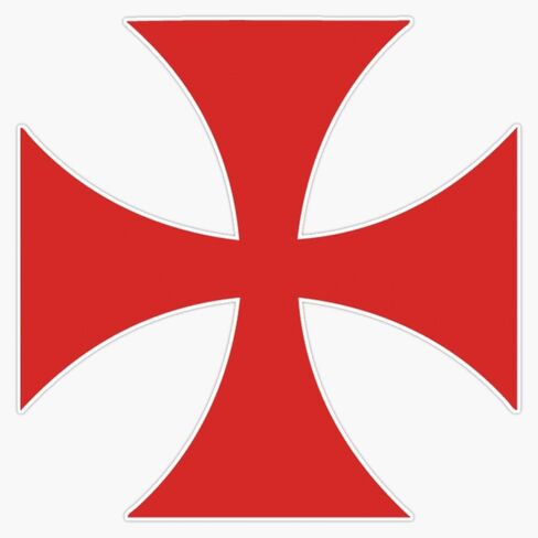 Templar Cross Window Bumper Sticker Decal 5" in Kuwait