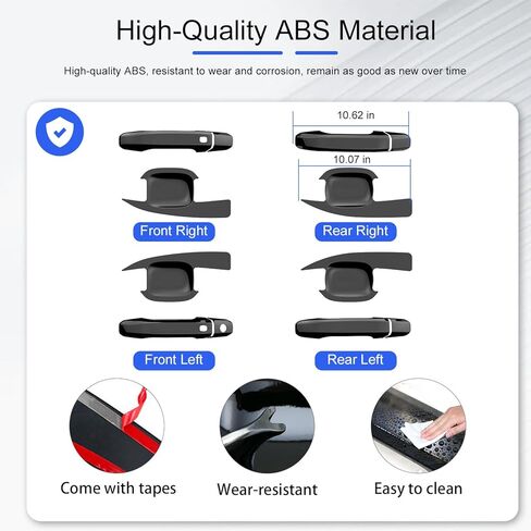 12 قطعة غطاء مقبض الباب متوافق مع 2019-2026 تشيفي سيلفرادو جي إم سي سييرا 1500 20-26 2500 3500 وعاء الباب ABS لامع أسود مقبض حامي استبدال لملحقات سيلفرادو 19-26 in Kuwait