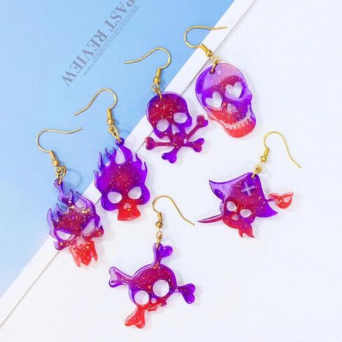 1Pc Halloween Silicone Mold Ghost and Skull Silicone Key Ring Mold DIY Handmade Earring Keychain Ornaments in Saudi Arabia