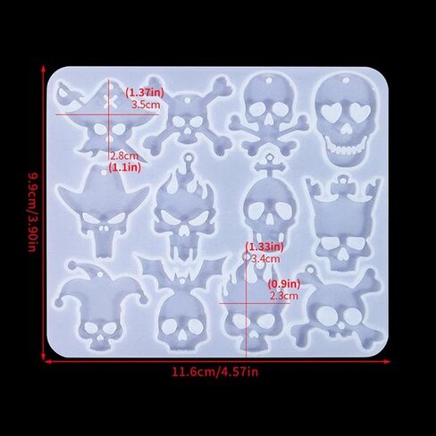 1Pc Halloween Silicone Mold Ghost and Skull Silicone Key Ring Mold DIY Handmade Earring Keychain Ornaments in Saudi Arabia