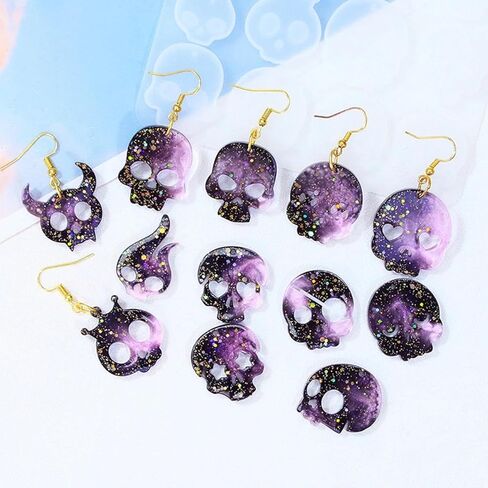 1Pc Halloween Silicone Mold Ghost and Skull Silicone Key Ring Mold DIY Handmade Earring Keychain Ornaments in Saudi Arabia
