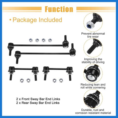 4pcs Front Rear Sway Bar Links Stabilizer End Link Suspension Kit for Ford Edge Fusion 2013-2018 for Lincoln MKX MKZ 2016-2018 No.K750740/K750744 Auto Accessories in Saudi Arabia