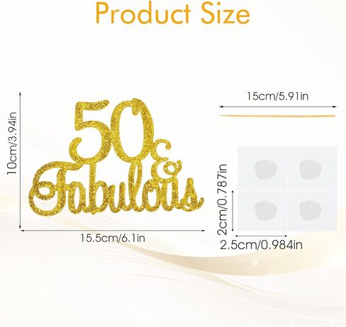 50 & رائع كعكة توبر الذهب بريق سعيد 50 عيد ميلاد كعكة توبر خمسين ورائع كعك عيد ميلاد الديكور 50 الذكرى لوازم الحفلات لذكرى الزفاف in Kuwait