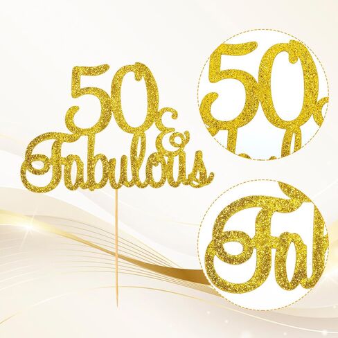 50 & رائع كعكة توبر الذهب بريق سعيد 50 عيد ميلاد كعكة توبر خمسين ورائع كعك عيد ميلاد الديكور 50 الذكرى لوازم الحفلات لذكرى الزفاف in Kuwait