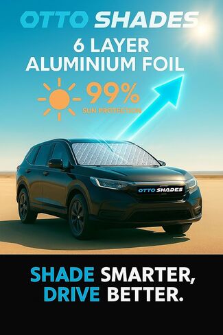 6-Layer Extra-Thick Windshield Sunshade for Ford Ranger 2011-2025, Custom Fit, Premium UV Protection, Foldable Front Window Sun Visor, Superior Heat Insulation, Keeps Car Cooler in Saudi Arabia