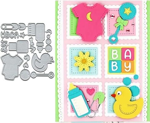 Baby Duck Clothes Frame Metal Die Cuts Dies Stencil, Frame Cutting Dies Cut Stencils DIY Scrapbooking Cards Photo Album Craft Decorative Embossing Paper Dies for Album Card Scrapbooking Making in Saudi Arabia