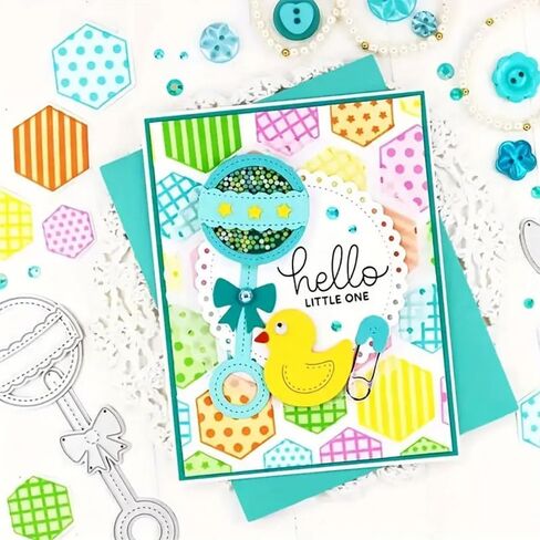 Baby Duck Clothes Frame Metal Die Cuts Dies Stencil, Frame Cutting Dies Cut Stencils DIY Scrapbooking Cards Photo Album Craft Decorative Embossing Paper Dies for Album Card Scrapbooking Making in Saudi Arabia