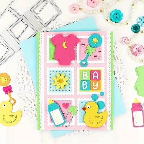 Baby Duck Clothes Frame Metal Die Cuts Dies Stencil, Frame Cutting Dies Cut Stencils DIY Scrapbooking Cards Photo Album Craft Decorative Embossing Paper Dies for Album Card Scrapbooking Making in Saudi Arabia