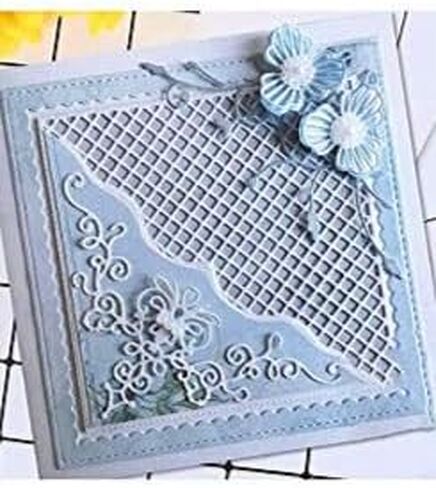 Metal Square Hollow Out Background Frame Cutting Dies,Corner Lace Decoration Frame Die Cuts Embossing Stencils Template Mould for Card Scrapbooking and DIY Craft Album Paper Card Decor in Saudi Arabia