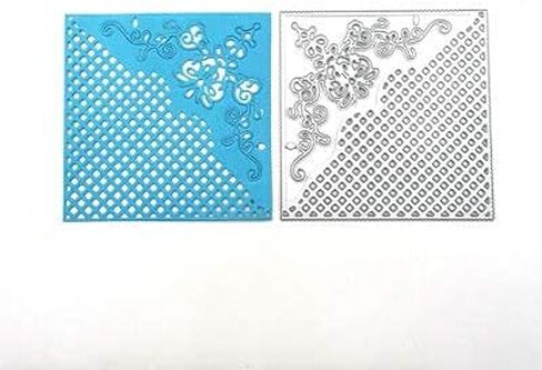 Metal Square Hollow Out Background Frame Cutting Dies,Corner Lace Decoration Frame Die Cuts Embossing Stencils Template Mould for Card Scrapbooking and DIY Craft Album Paper Card Decor in Saudi Arabia