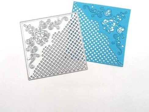 Metal Square Hollow Out Background Frame Cutting Dies,Corner Lace Decoration Frame Die Cuts Embossing Stencils Template Mould for Card Scrapbooking and DIY Craft Album Paper Card Decor in Saudi Arabia