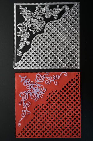 Metal Square Hollow Out Background Frame Cutting Dies,Corner Lace Decoration Frame Die Cuts Embossing Stencils Template Mould for Card Scrapbooking and DIY Craft Album Paper Card Decor in Saudi Arabia