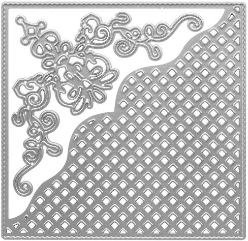 Metal Square Hollow Out Background Frame Cutting Dies,Corner Lace Decoration Frame Die Cuts Embossing Stencils Template Mould for Card Scrapbooking and DIY Craft Album Paper Card Decor in Saudi Arabia