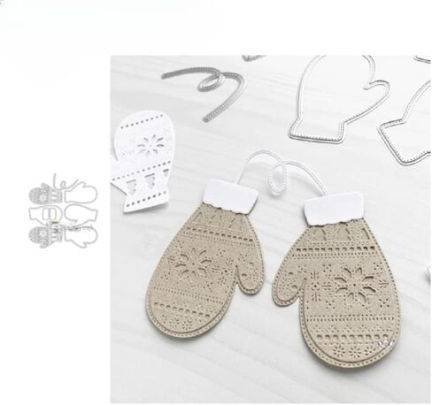 Winter Mittens Gloves Metal Cutting Dies Cut Die Scrapbooking Card Craft Emboss in Saudi Arabia