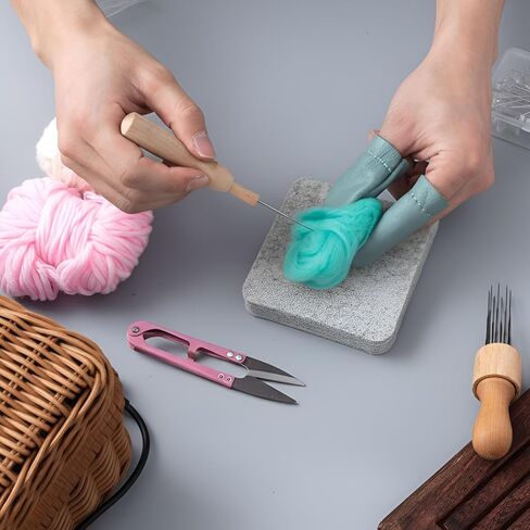 Amylove 2 Pcs Needle Felting Pad Natural Wool Needled Felting Mat Thick and Firm Needle Felting Base Felting Block for Precision Felting (5 x 6 x 1 Inch) in Kuwait