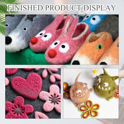 Amylove 2 Pcs Needle Felting Pad Natural Wool Needled Felting Mat Thick and Firm Needle Felting Base Felting Block for Precision Felting (5 x 6 x 1 Inch) in Kuwait